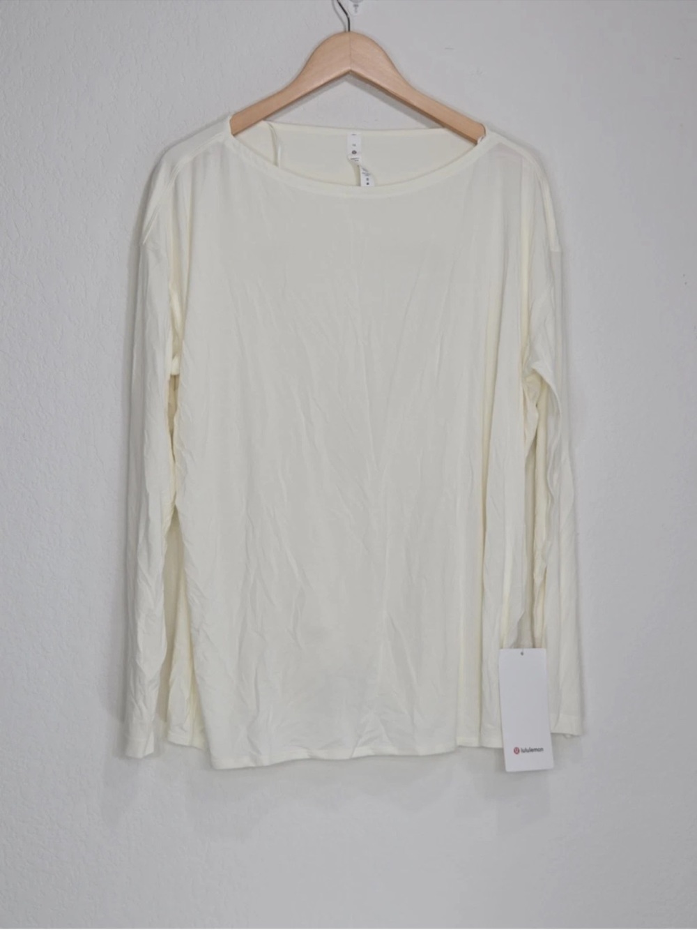 Lululemon Modal-Blend Open-Back Long Sleeve Shirt Lemon Sorbet Size 14 NEW